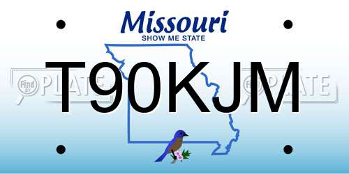 T90KJM Missouri License Plate