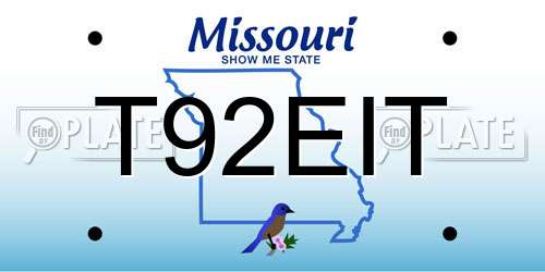 T92EIT Missouri License Plate