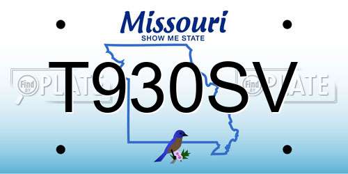 T930SV Missouri License Plate