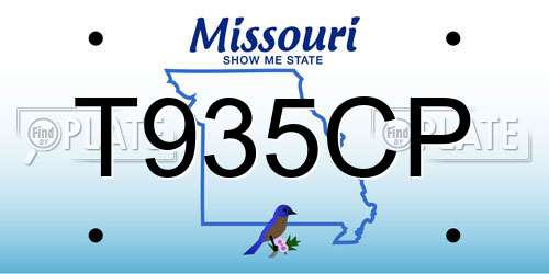 T935CP Missouri License Plate