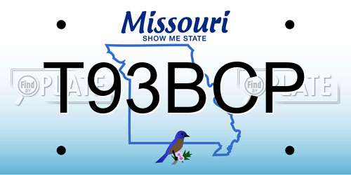 T93BCP Missouri License Plate
