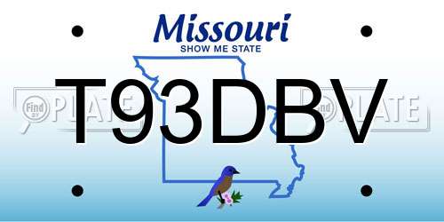 T93DBV Missouri License Plate