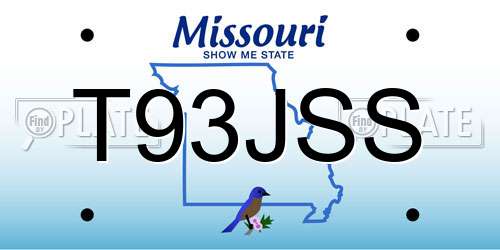 T93JSS Missouri License Plate