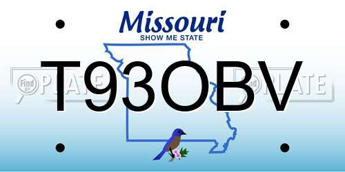 T93OBV Missouri License Plate
