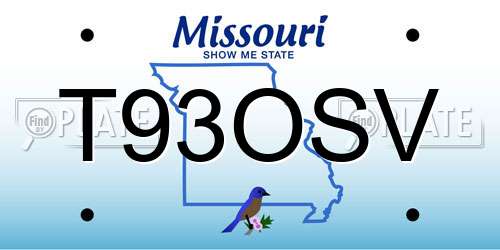 T93OSV Missouri License Plate