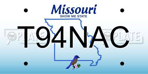 T94NAC Missouri License Plate
