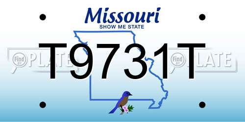 T9731T Missouri License Plate