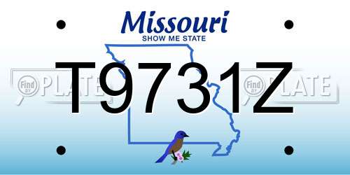 T9731Z Missouri License Plate