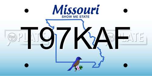 T97KAF Missouri License Plate