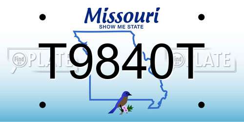 T9840T Missouri License Plate