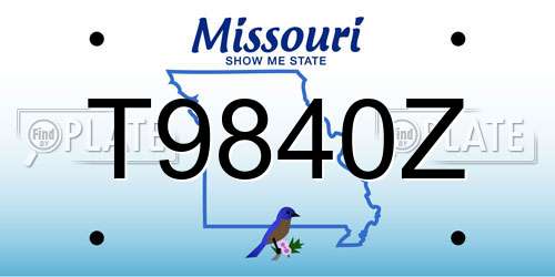 T9840Z Missouri License Plate
