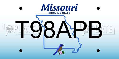 T98APB Missouri License Plate