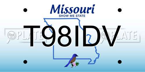 T98IDV Missouri License Plate