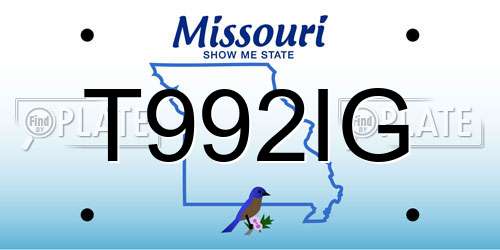 T992IG Missouri License Plate