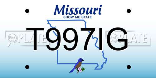 T997IG Missouri License Plate