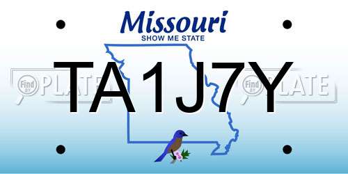 TA1J7Y Missouri License Plate