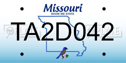 TA2D042 Missouri License Plate