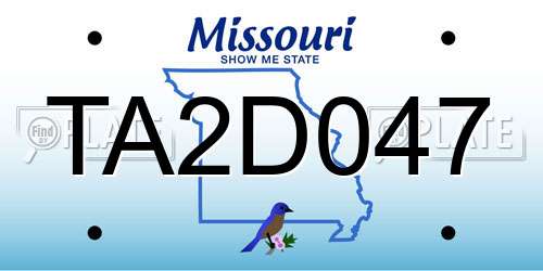 TA2D047 Missouri License Plate