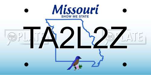 TA2L2Z Missouri License Plate