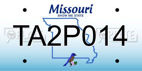 TA2P014 Missouri License Plate