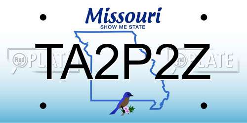 TA2P2Z Missouri License Plate
