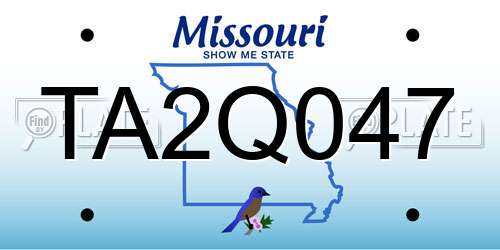 TA2Q047 Missouri License Plate
