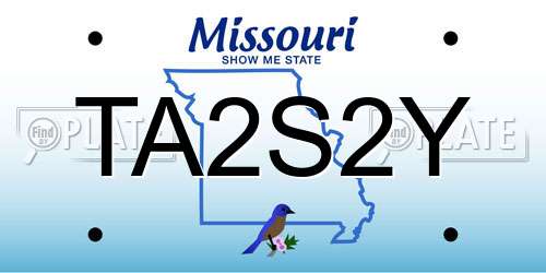 TA2S2Y Missouri License Plate