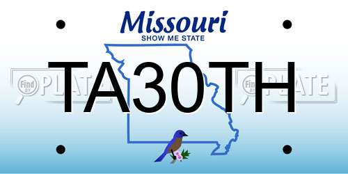 TA30TH Missouri License Plate