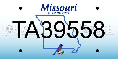 TA39558 Missouri License Plate