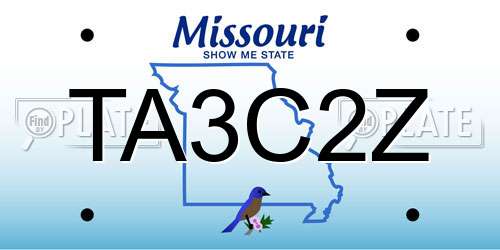 TA3C2Z Missouri License Plate