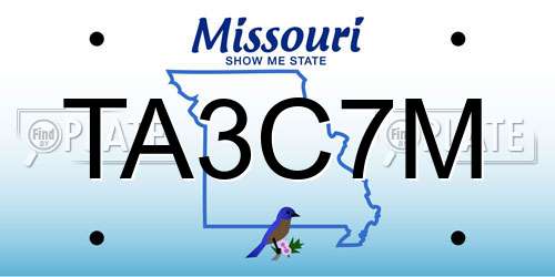TA3C7M Missouri License Plate