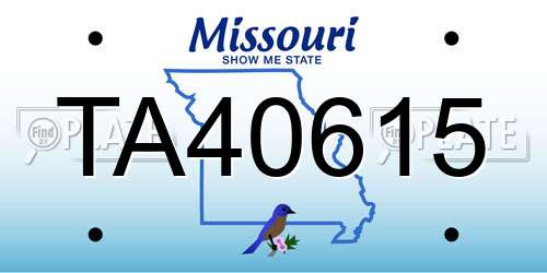 TA40615 Missouri License Plate
