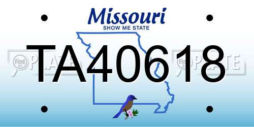 TA40618 Missouri License Plate
