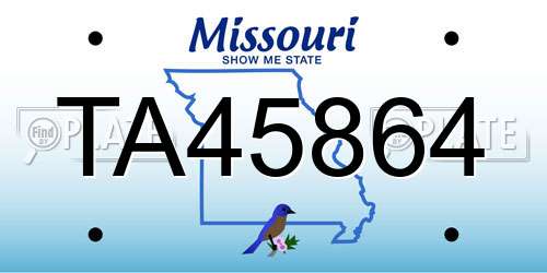TA45864 Missouri License Plate