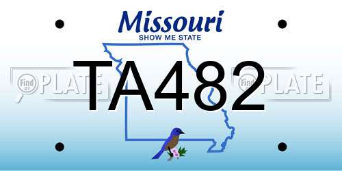 TA482 Missouri License Plate