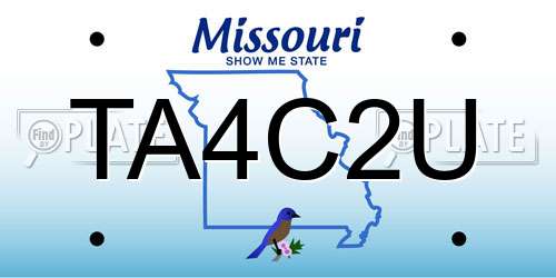 TA4C2U Missouri License Plate