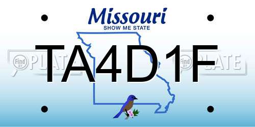 TA4D1F Missouri License Plate