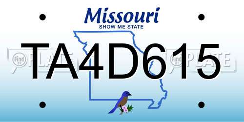 TA4D615 Missouri License Plate