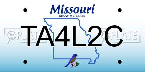 TA4L2C Missouri License Plate