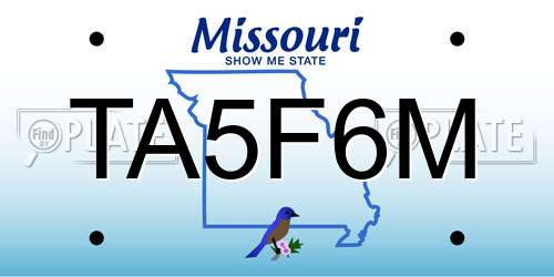 TA5F6M Missouri License Plate