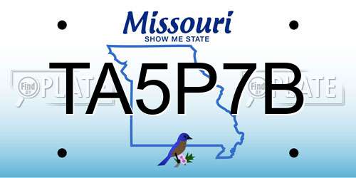 TA5P7B Missouri License Plate
