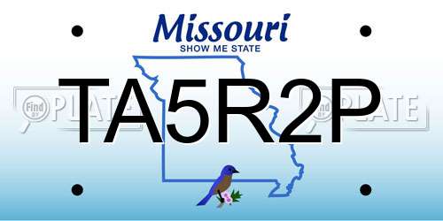 TA5R2P Missouri License Plate