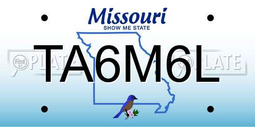 TA6M6L Missouri License Plate