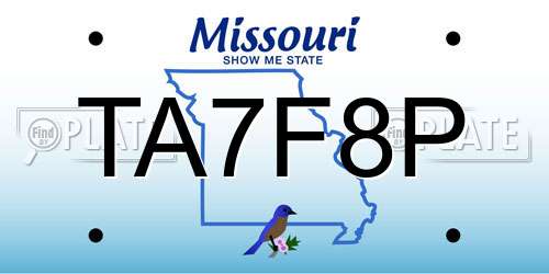 TA7F8P Missouri License Plate