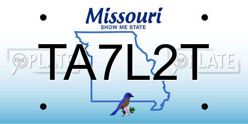 TA7L2T Missouri License Plate