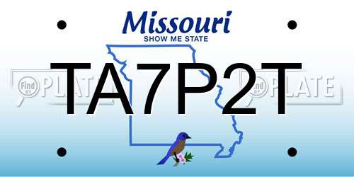 TA7P2T Missouri License Plate