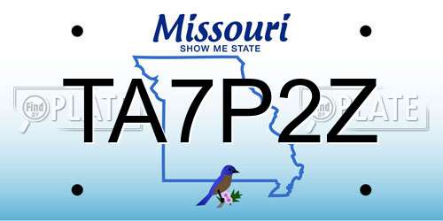 TA7P2Z Missouri License Plate