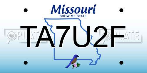 TA7U2F Missouri License Plate