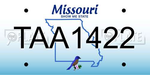 TAA1422 Missouri License Plate