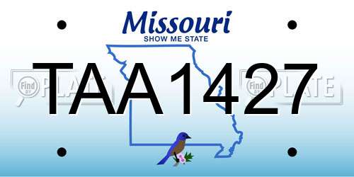 TAA1427 Missouri License Plate
